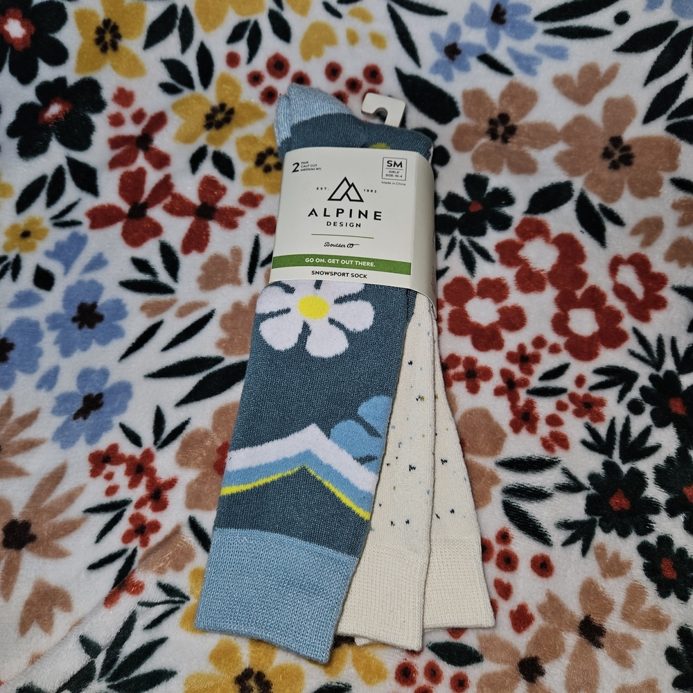 Alpine Design Girl's Blue and Cream Socks